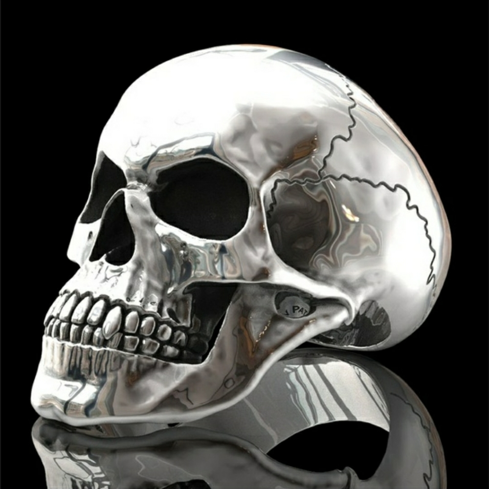 Skull Solid Silver Ring - image 2
